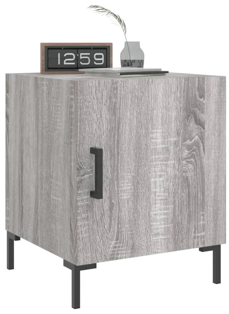 Mesa cabeceira 2pcs 40x40x50 cm madeira processada cinza sonoma