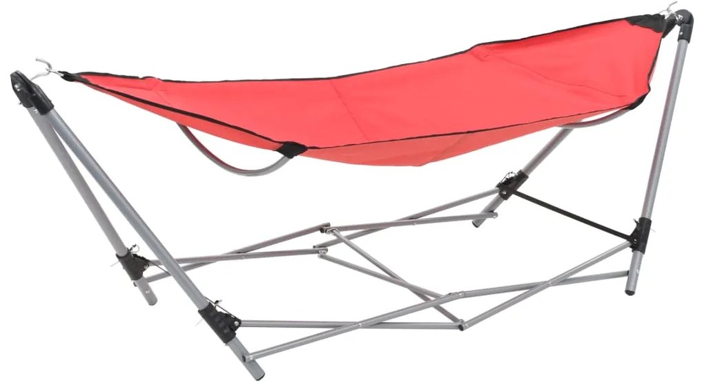 Rede com suporte dobrável vermelho