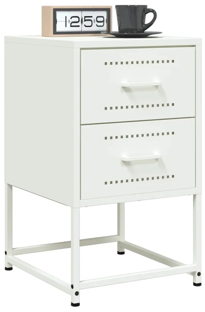 Mesa de cabeceira 36x39x60,5 cm aço branco