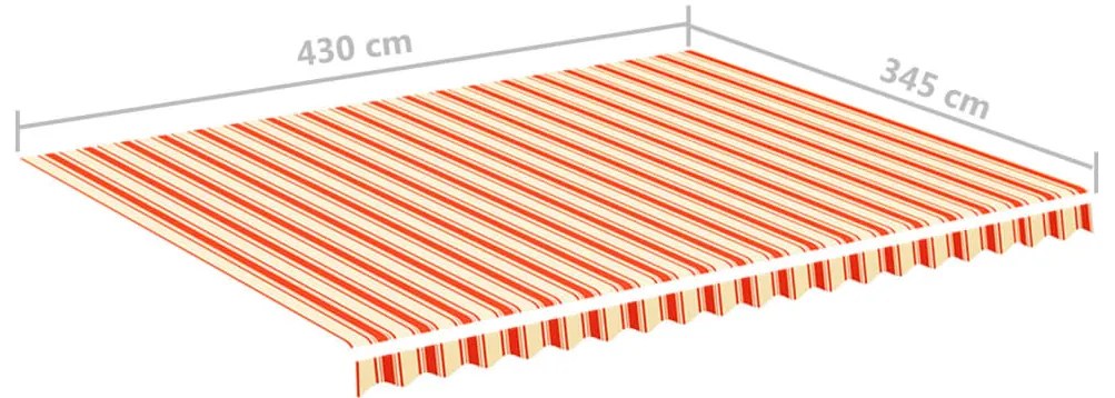 Tecido de substituição para toldo 4,5x3,5 m amarelo e laranja