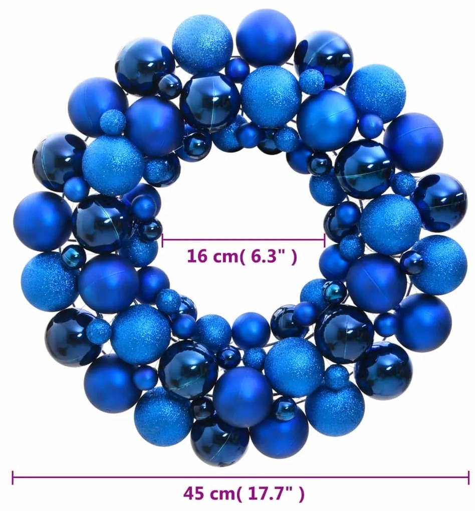 Guirlanda de Natal 45 cm poliestireno azul