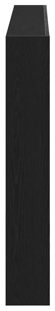 Armário cabeceira c/ luzes LED 160x17x102 cm carvalho preto