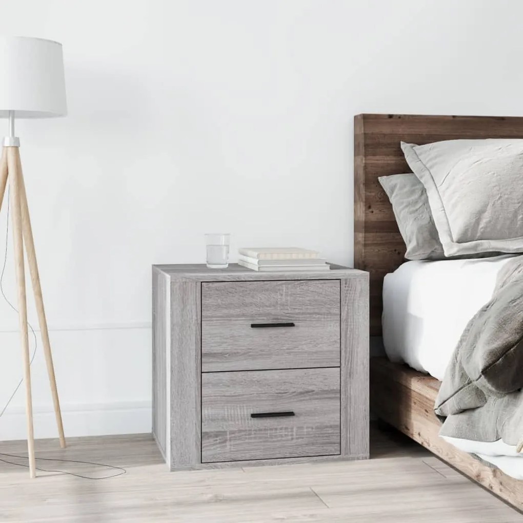vidaXL Mesa de cabeceira 50x39x47 cm sonoma cinzento