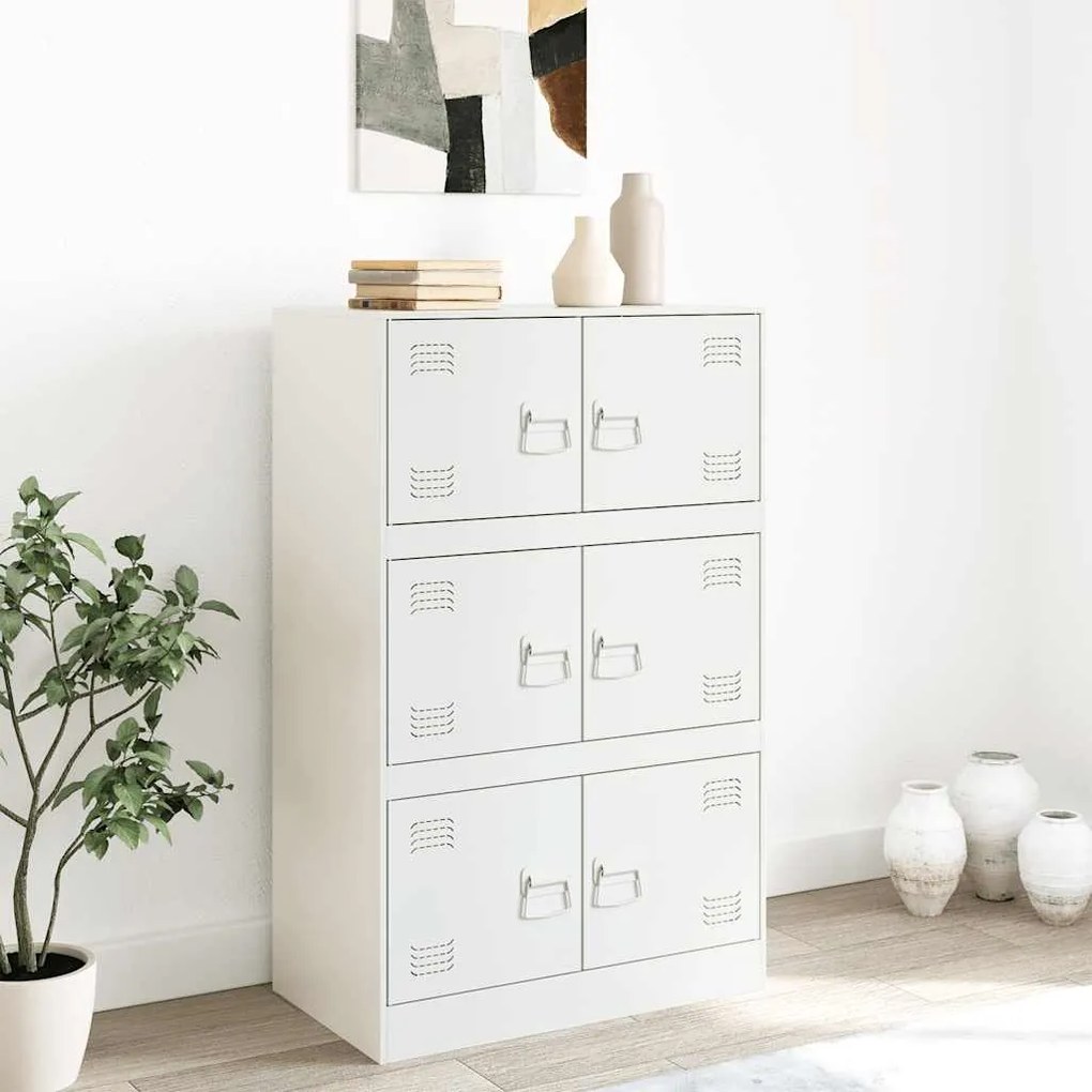 Aparador 67x39x107 cm aço branco