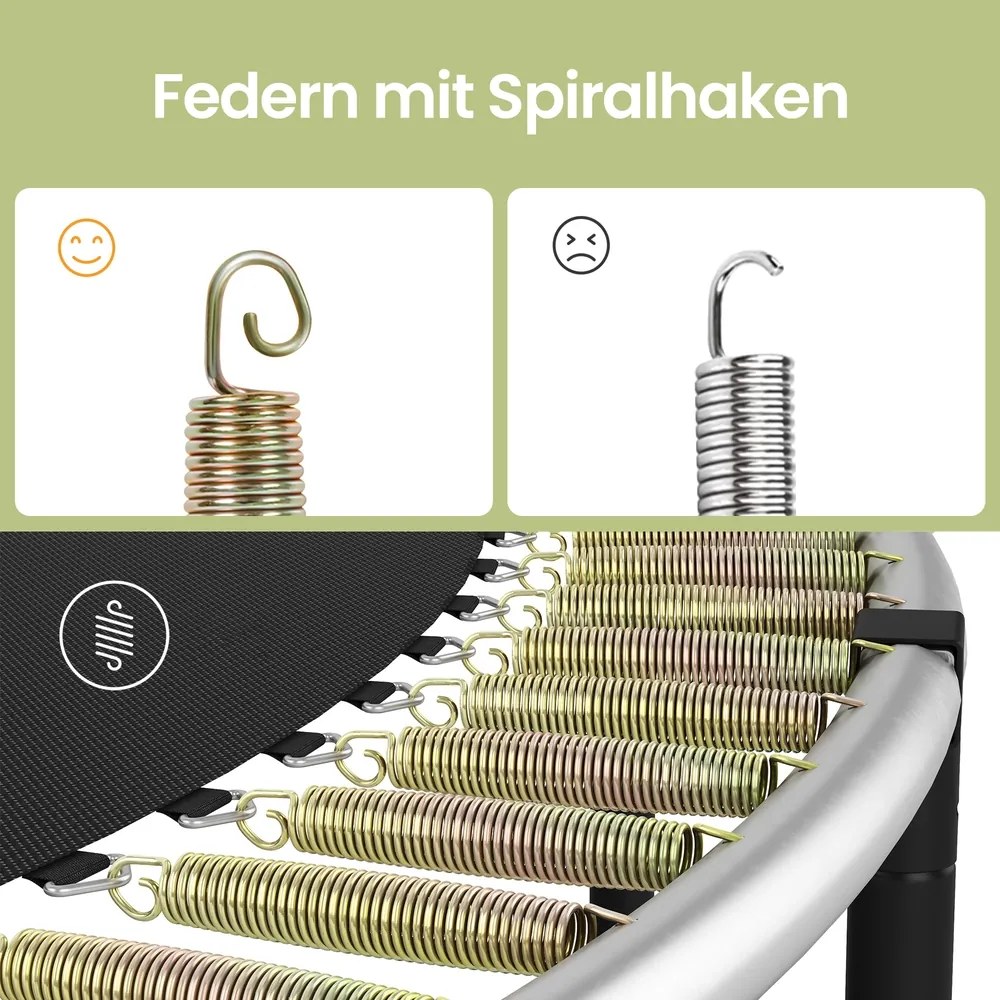 Trampolim de jardim 427,1 cm de diâmetro, com rede de segurança, cobertura para as bordas Preto-verde escuro