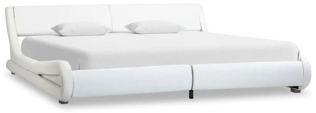 vidaXL Estrutura de cama 180x200 cm couro artificial branco
