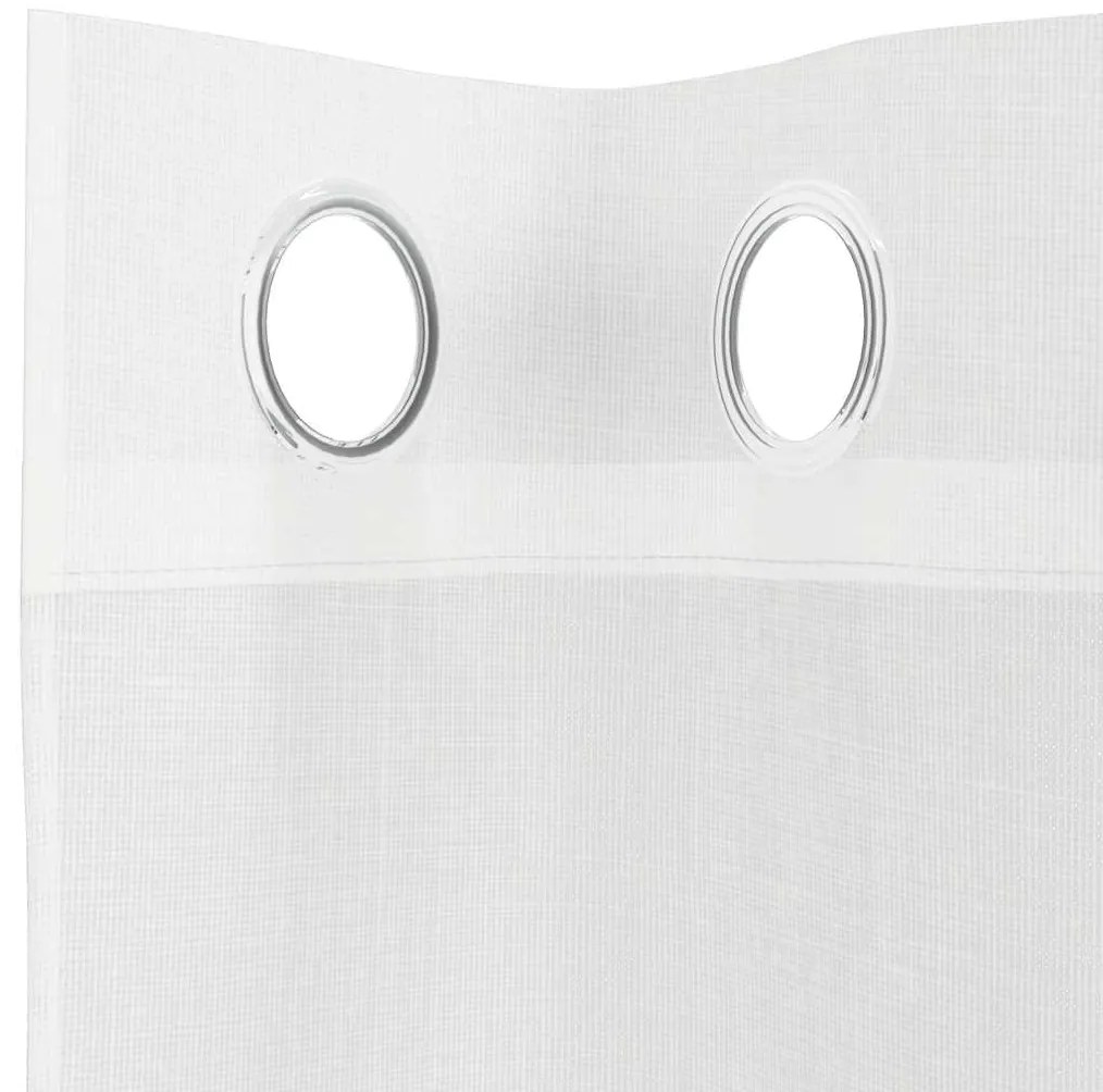 Cortinas de voile com ilhós 2 pcs branco