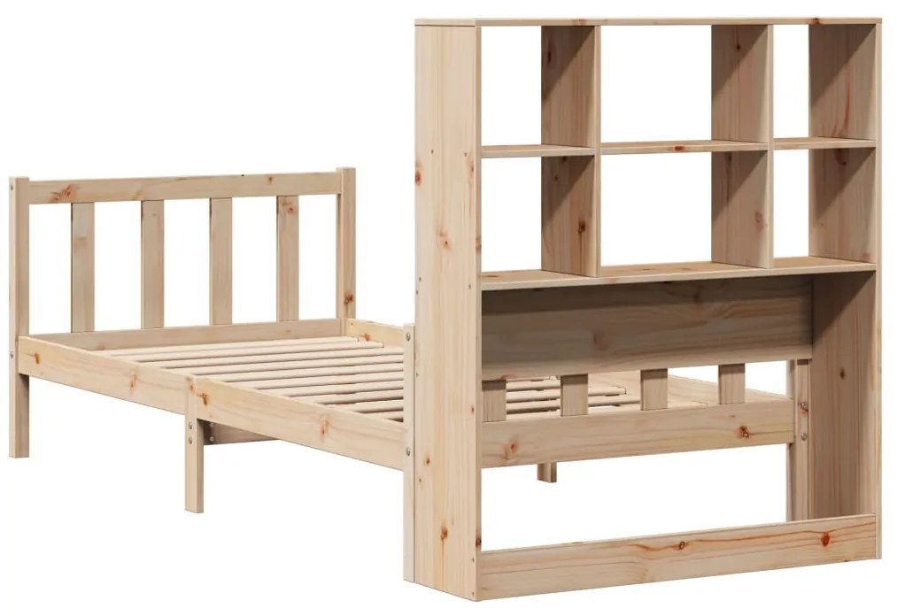 Cama com estante sem colchão 100x200 cm pinho maciço