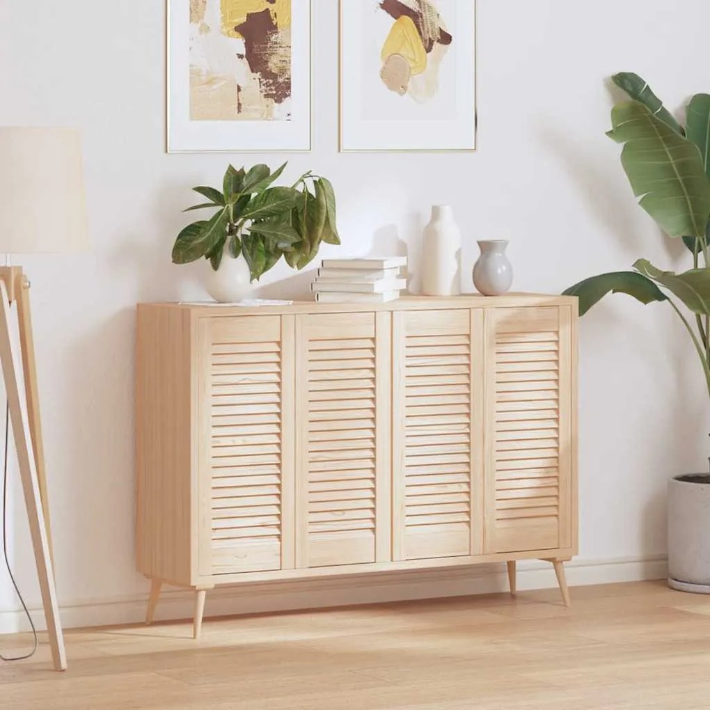 Portas de armário 4 pcs com design de persiana pinho maciço