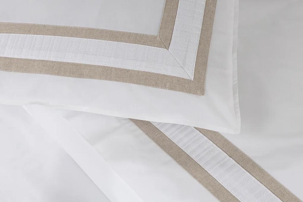 Percal 400 Fios - Jogos de lençóis cor branco - Premium Eliot: 1 lençol inferior não ajustável 260x290 cm + 1 lençol superior 260x290 cm + 2 fronhas 50x70 cm