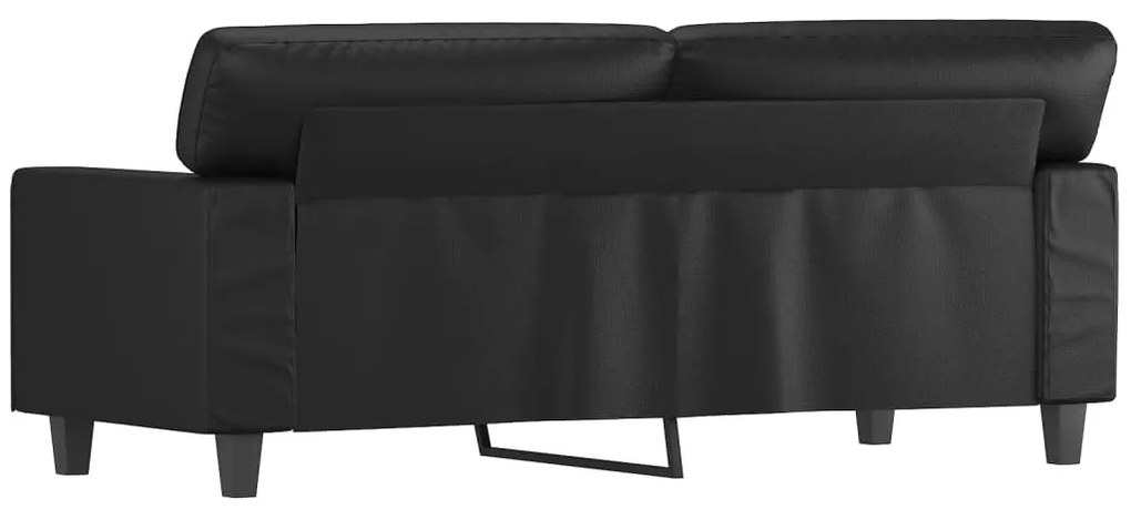 Sofá de 2 lugares 140 cm couro artificial preto