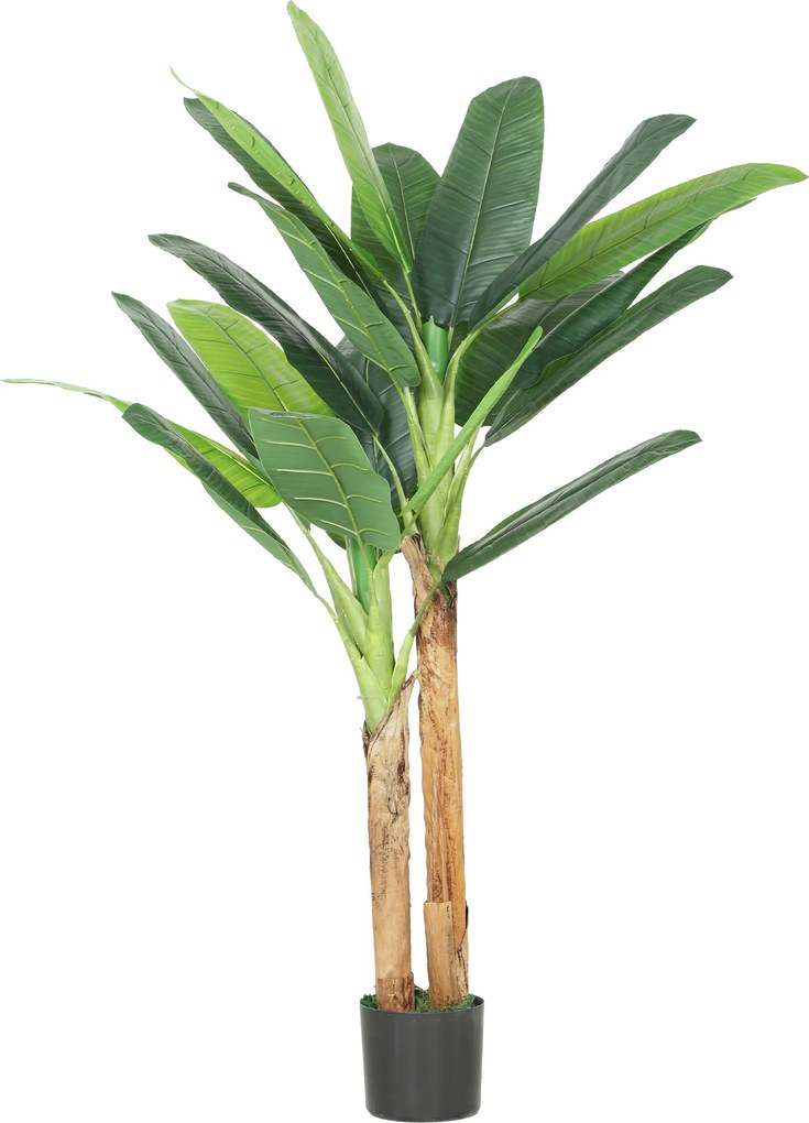 Planta Artificial de Bananeira 150 cm com Vaso - Ideal para Decoração de Interiores - Cor Verde