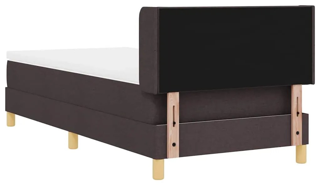 Cama Box Castanho escuro 100 x 200 cm Espuma e Estofamento