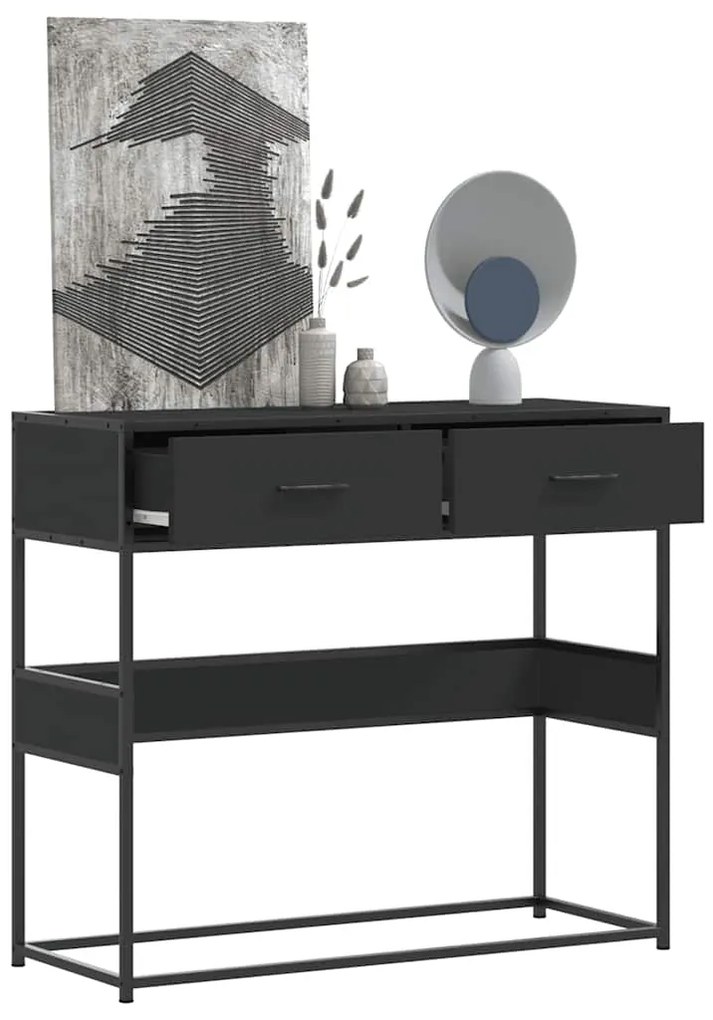 Mesa consola 90x35x80 cm derivados de madeira preto