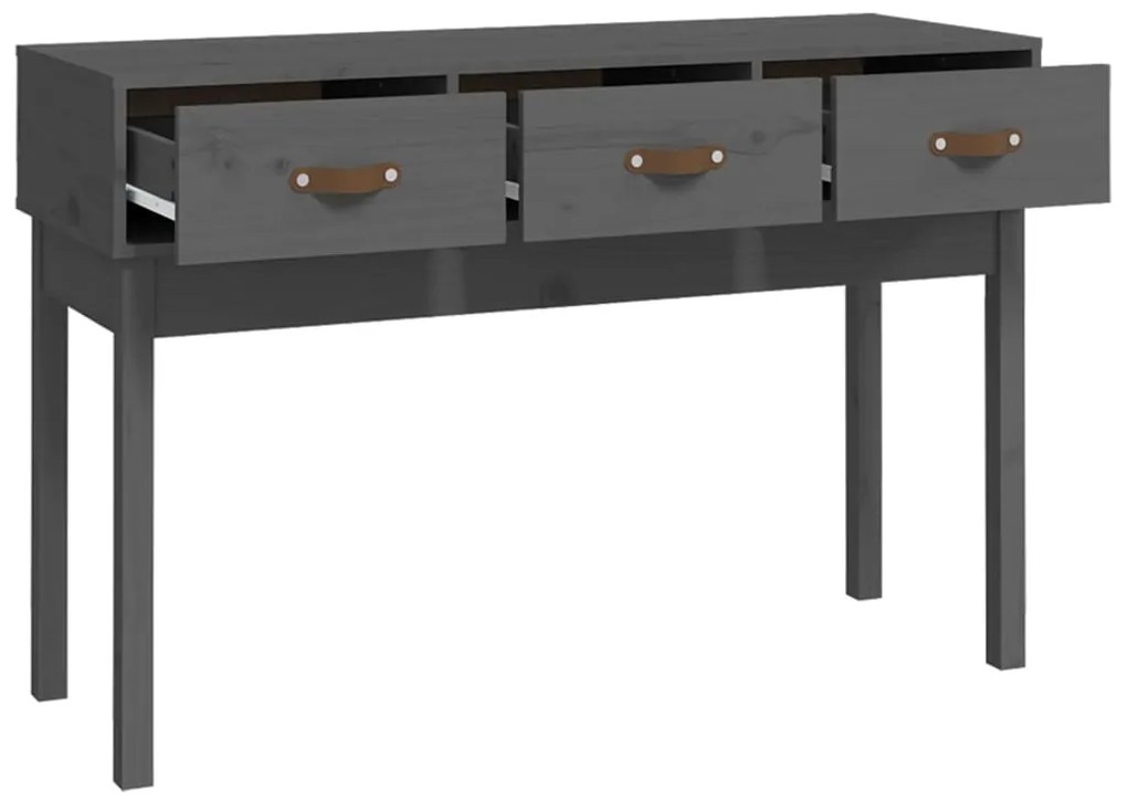 Mesa consola 114x40x75 cm madeira de pinho maciça cinzento