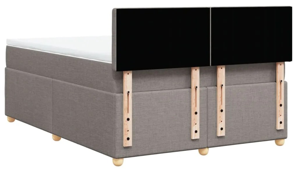 Cama com molas/colchão 140x190 cm tecido castanho-acinzentado