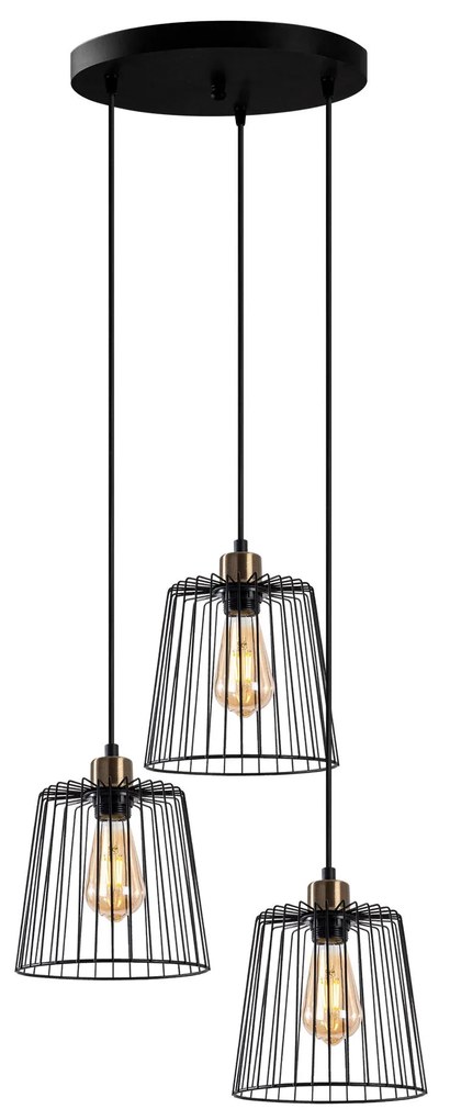 Candeeiro Chandelier Pirlo – Preto Antigo – 50 x 50 x 114 cm