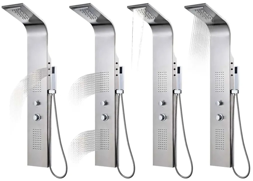 Sistema de coluna de duche curvo em aço inoxidável