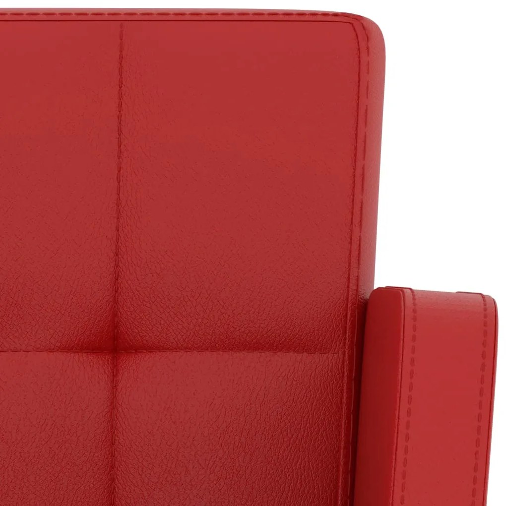 Bancos de bar 2 pcs couro artificial vermelho