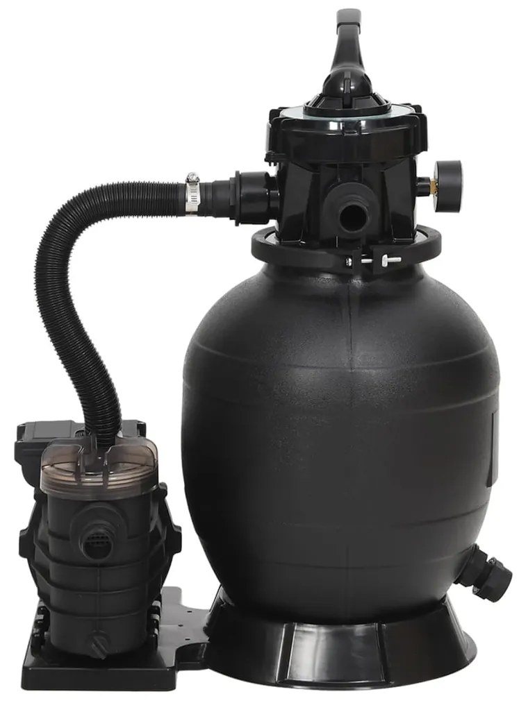 Filtro de areia para piscina com pré-filtro preto