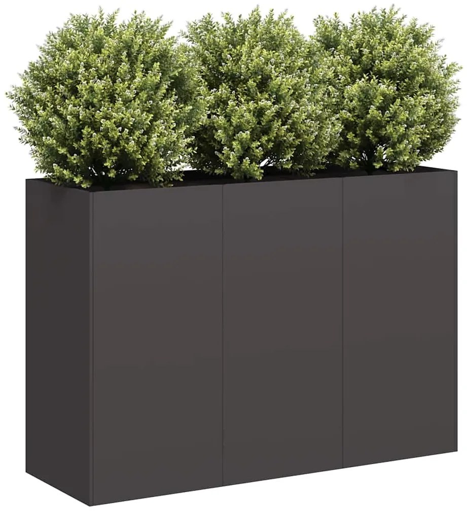 vidaXL Vaso floreira 120x40x80 cm aço laminado a frio preto