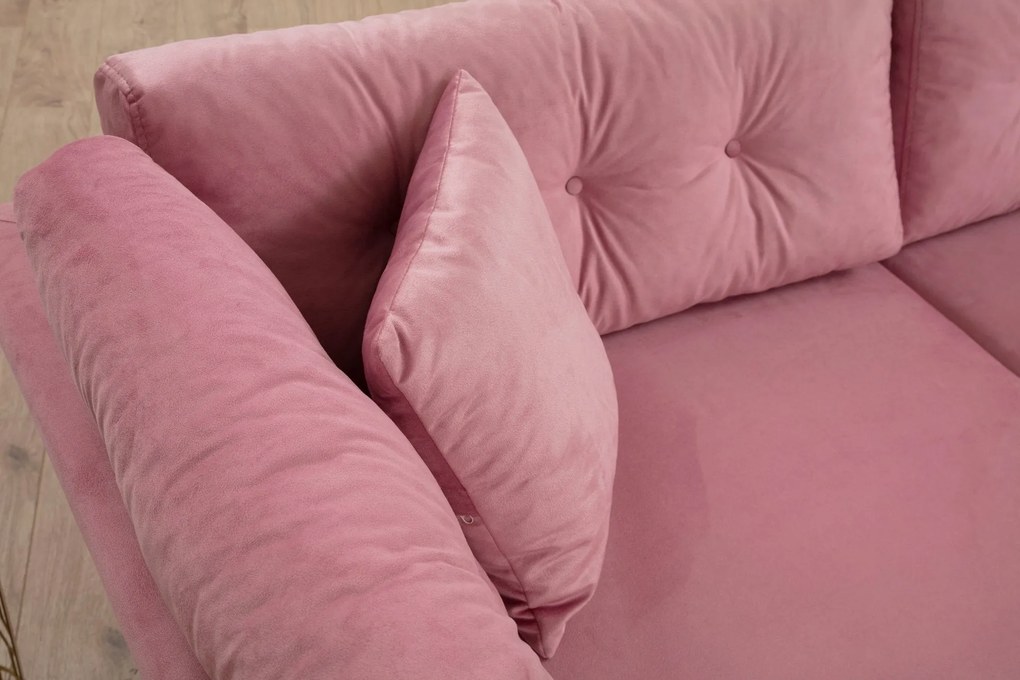 Sofá de 3 Lugares Mapa – Rosa Pó – 214 cm x 90 cm x 84 cm