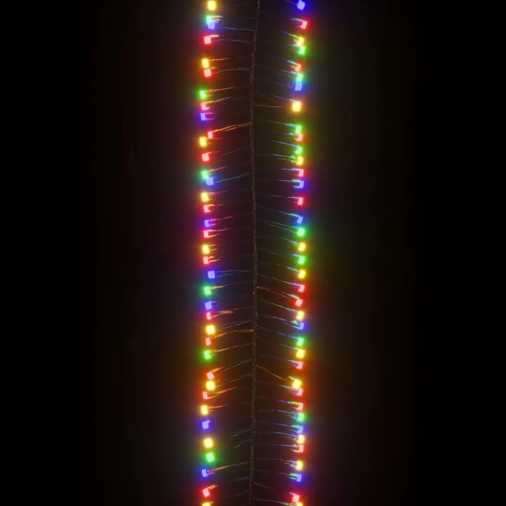 Cordão de luzes agrupadas 1000 luzes LED 11 m PVC multicolorido