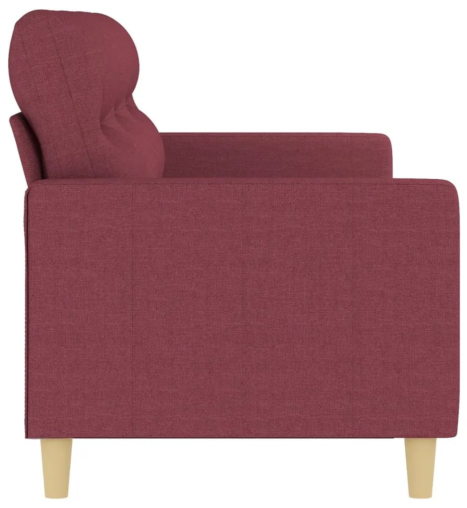 Sofá de 3 lugares tecido 180 cm vermelho tinto