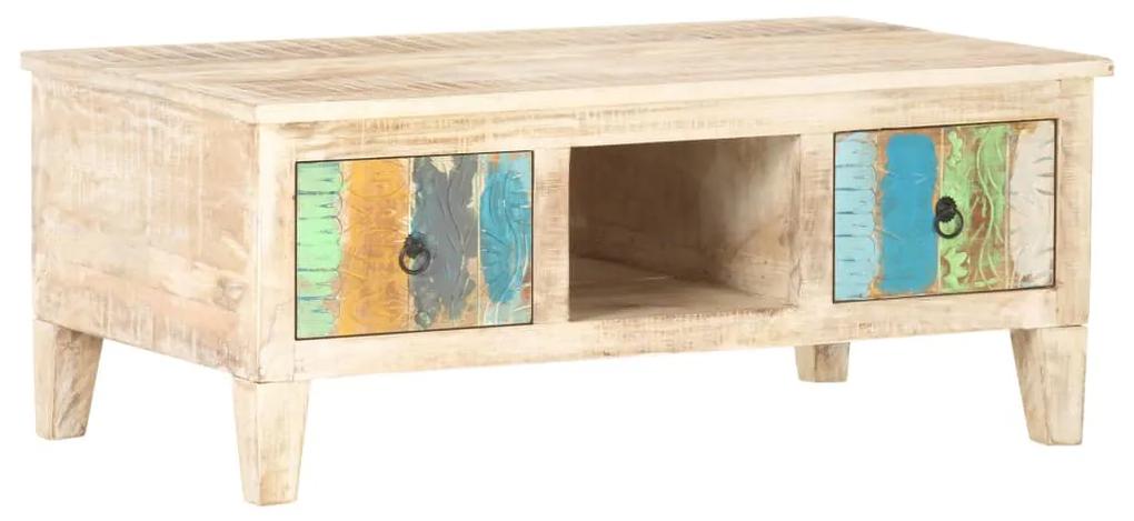 Mesa de centro 100x55x40 cm madeira de acácia áspera