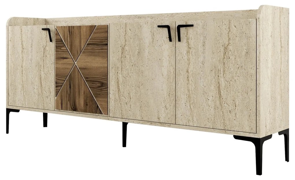 Console Venedik – Walnut Travertine – 180x78x35 cm