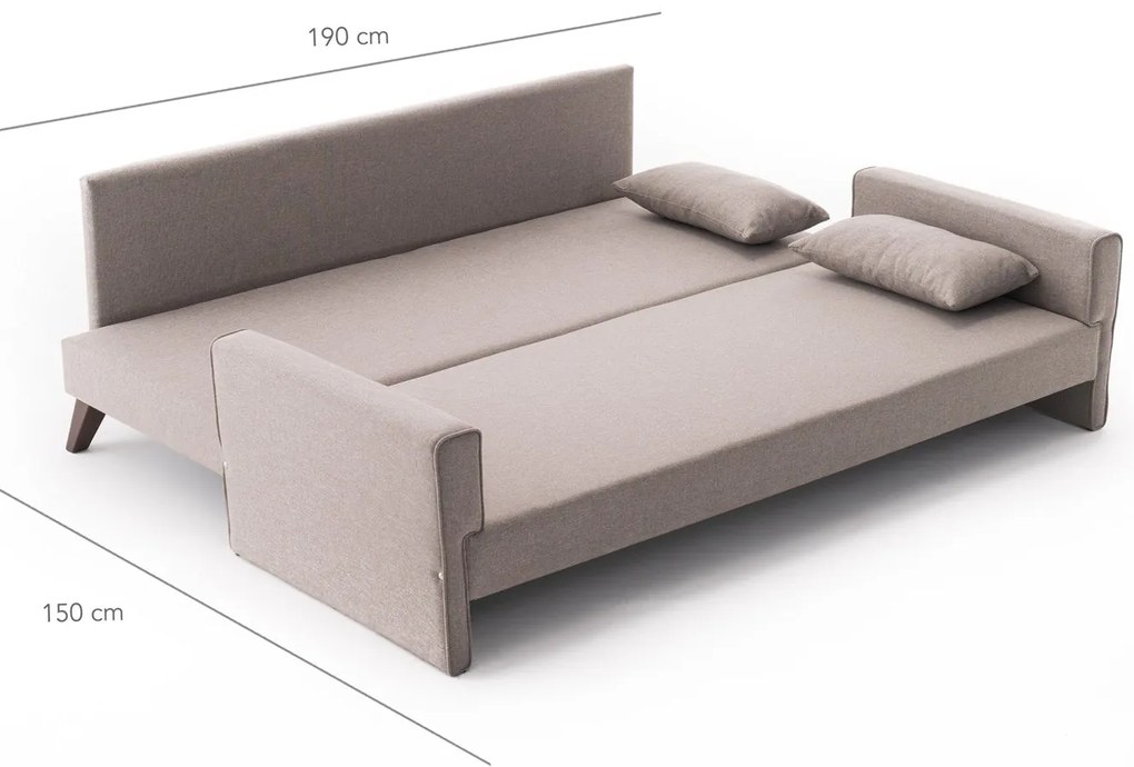 Sofá-Cama Bella 3 Lugares – Creme – 208x85x81 cm