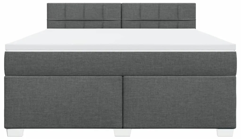 Cama com molas/colchão 180x200 cm tecido cinzento-escuro