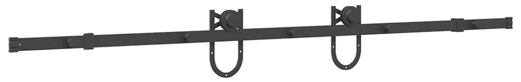 Kit de ferragens para porta deslizante 200 cm aço preto