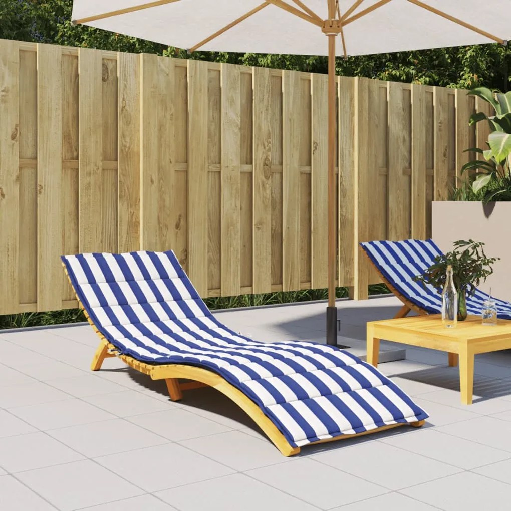 vidaXL Almofadão p/ espreguiçadeira tecido oxford riscas azul/branco