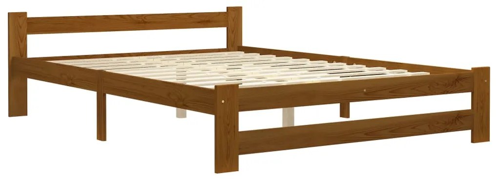 Estrutura de cama 180x200 cm madeira pinho maciço castanho mel