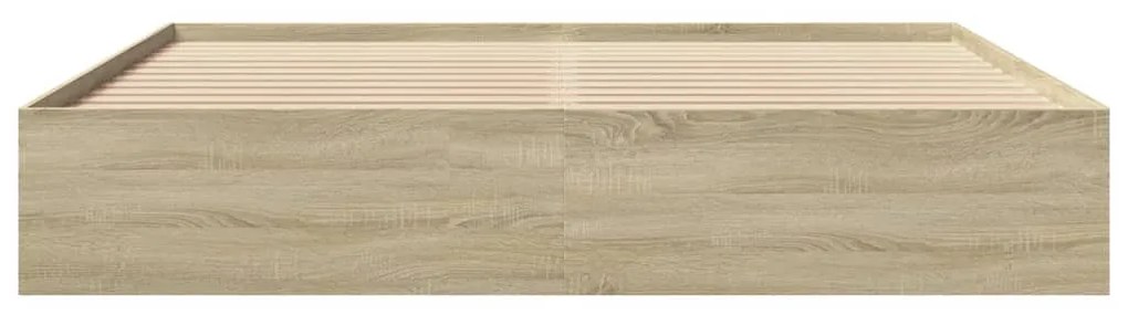 Estrutura de cama sem colchão 200x200 cm carvalho sonoma