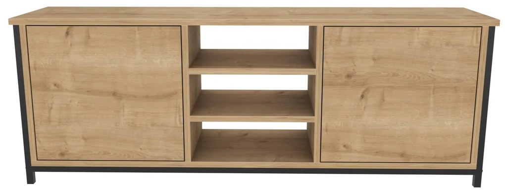Móvel TV Otis – Carvalho e Preto – 140 cm x 35,3 cm x 50,8 cm