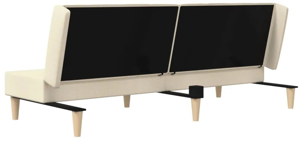 Sofá-cama de 2 lugares tecido cor creme