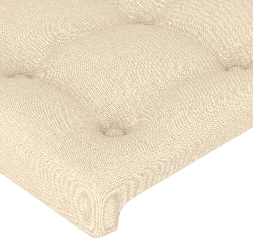 Cabeceira de cama c/ abas tecido 183x23x118/128 cm creme