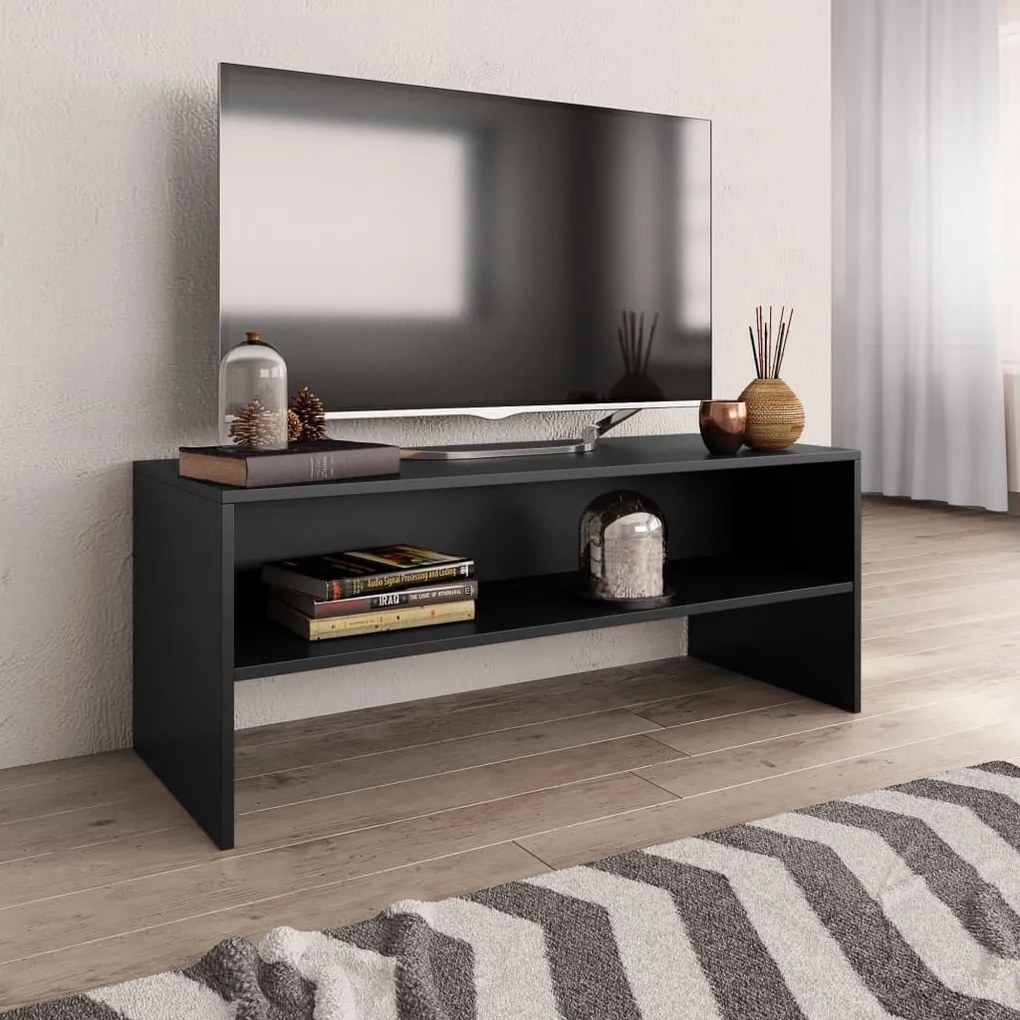Móvel de TV 100x40x40 cm derivados de madeira preto
