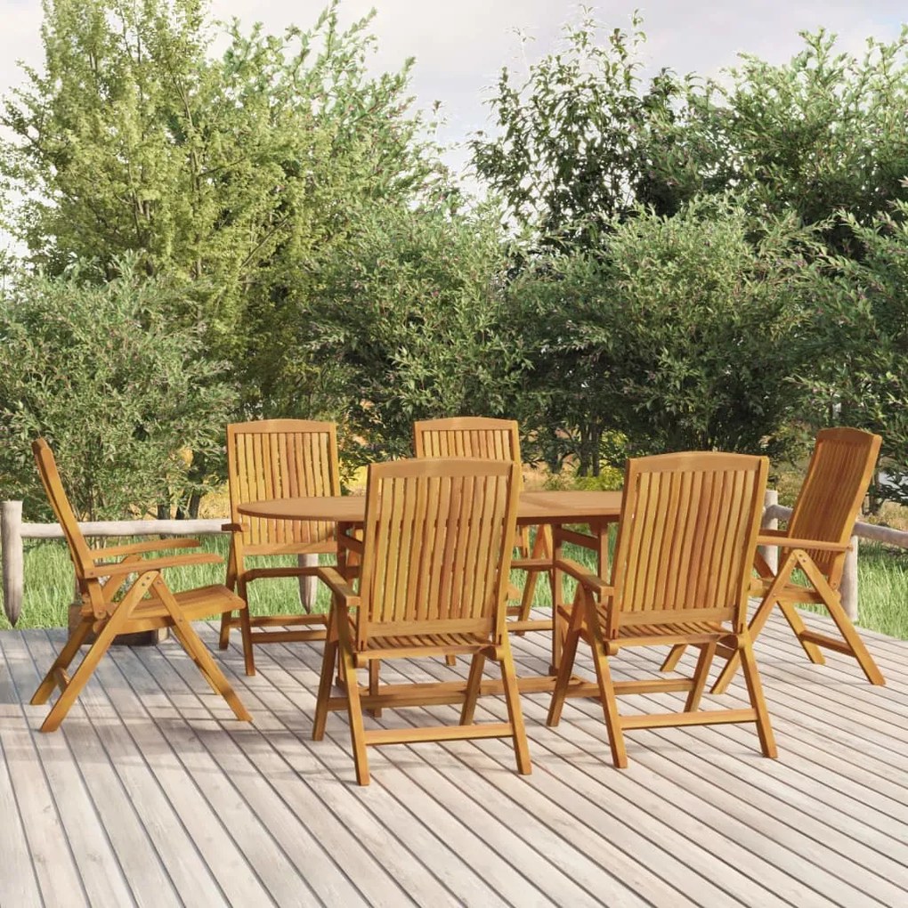 vidaXL Conjunto de jantar para jardim 7 pcs madeira de teca maciça