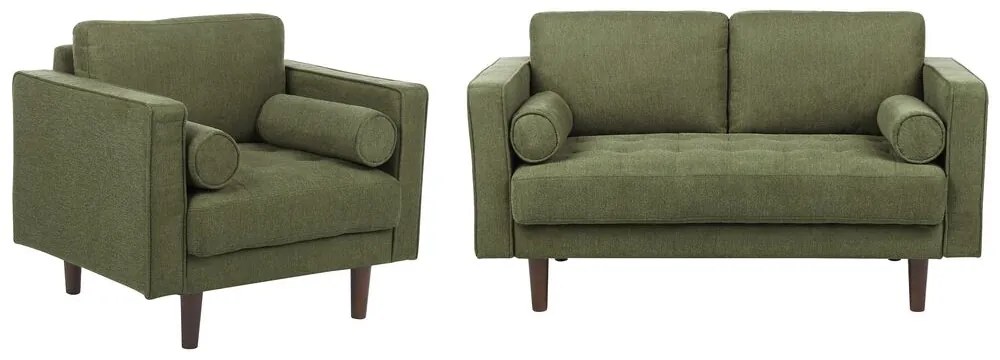 Conjunto de sofás 3 lugares em tecido verde NURMO Beliani