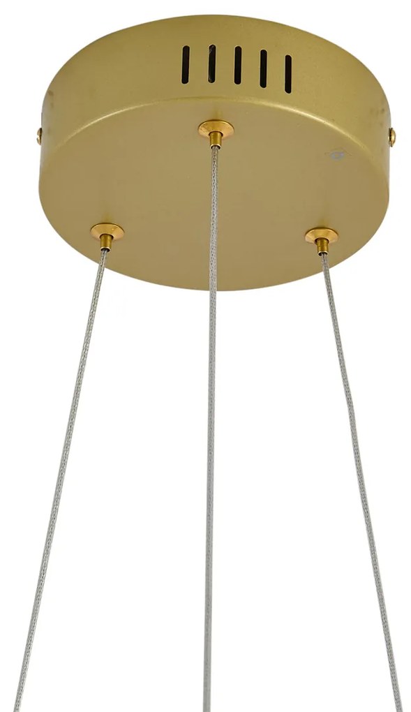LED Candeeiro suspenso de design dourado redondo com regulação de intensidade de 3 níveis - Krisscross Moderno