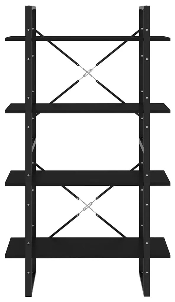 Estante com 4 prateleiras 80x30x140 cm derivados madeira preto