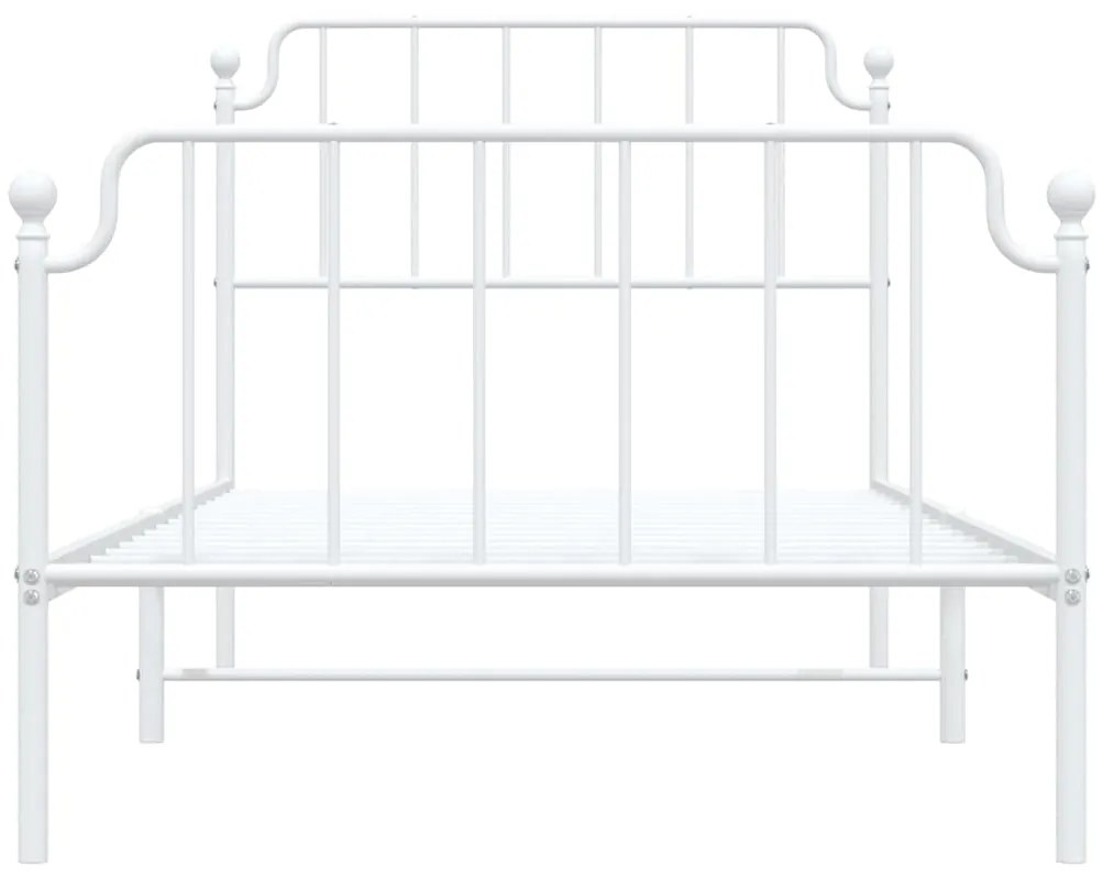 Estrutura de cama com cabeceira e pés 100x190 cm metal branco