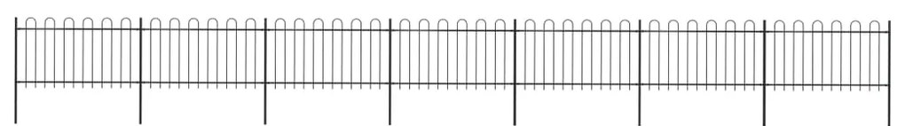 vidaXL Cerca de jardim com arco superior em aço 1248x100 cm preta