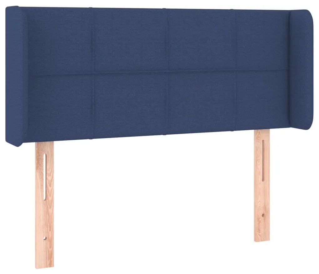 Cabeceira de cama c/ luzes LED tecido 83x16x78/88 cm azul