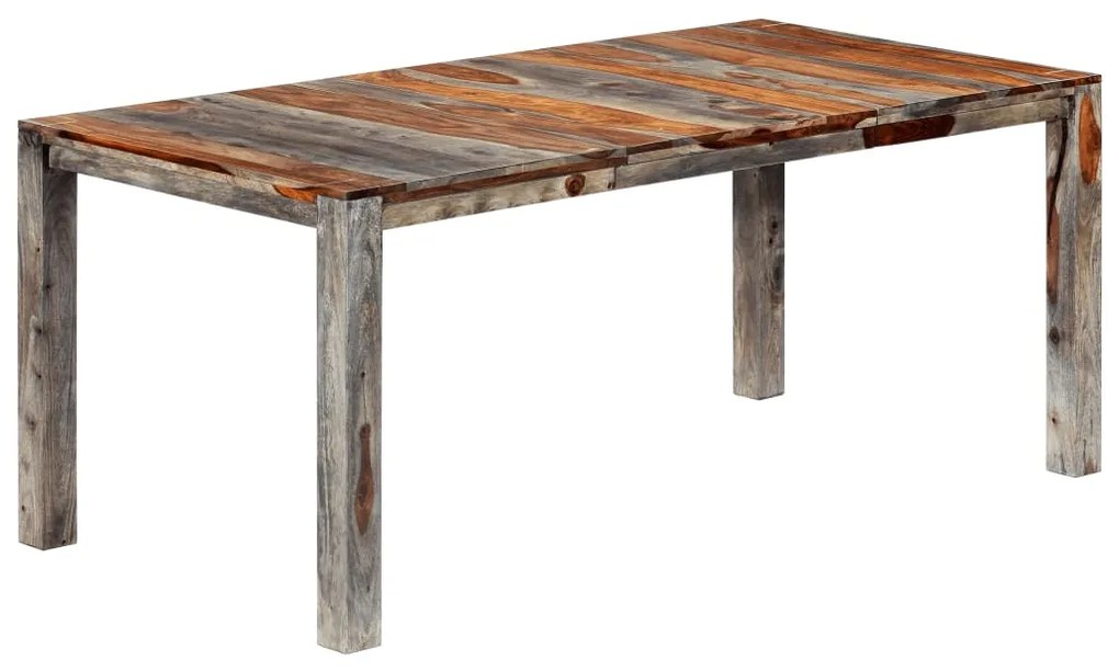 Mesa de jantar 180x90x76 cm madeira de acácia maciça cinzento