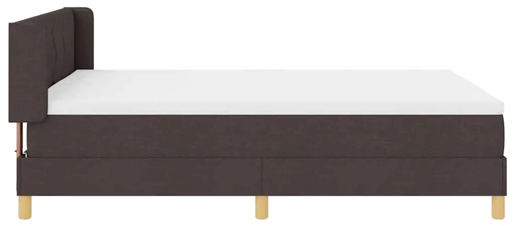 Cama Box Marrom Escuro e Branco 160 x 200 cm tecido