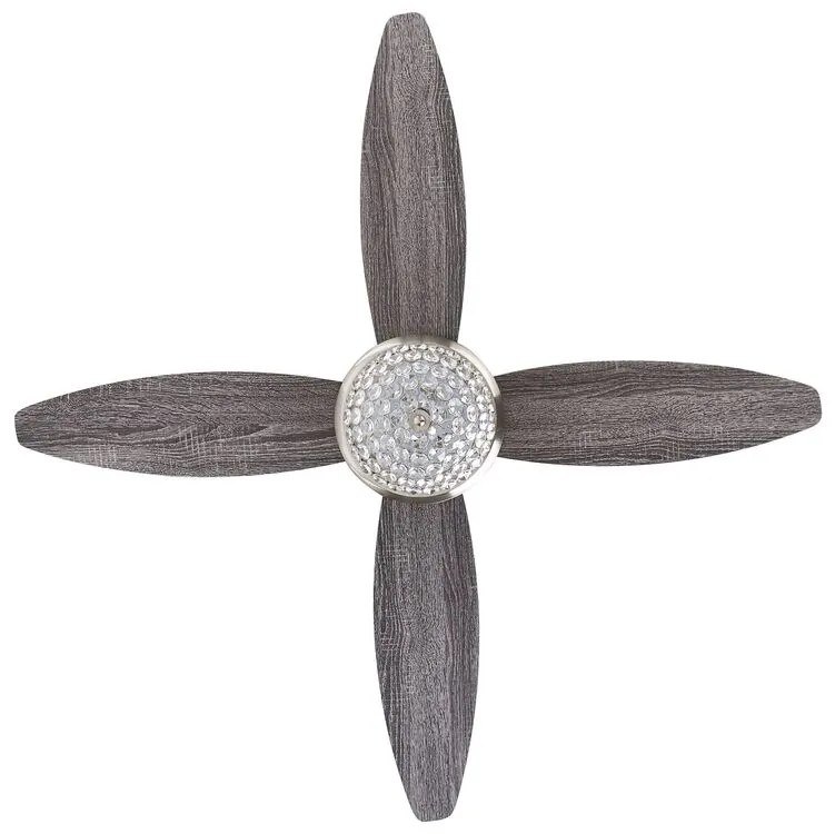 Ventoinha de teto prateada e cinzenta com luz LED ZARQA Beliani